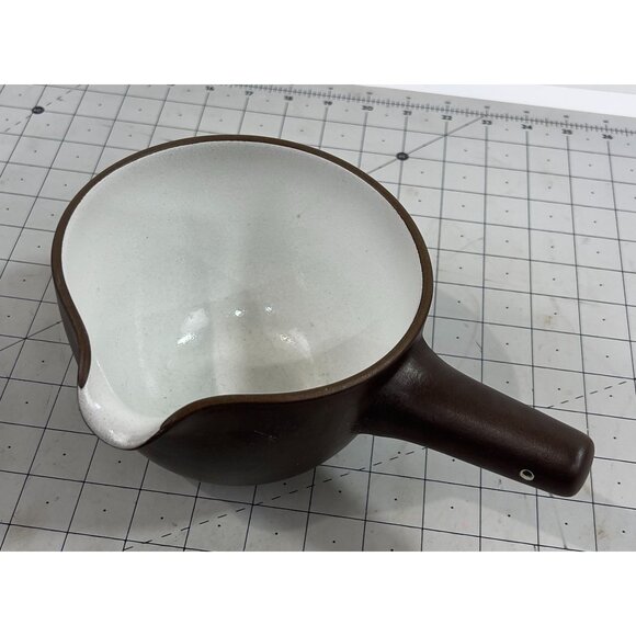Heath Stoneware Spouted Batter Pouring Bowl w/Handle Chocolate Brown USA 6" USA - Picture 1 of 9